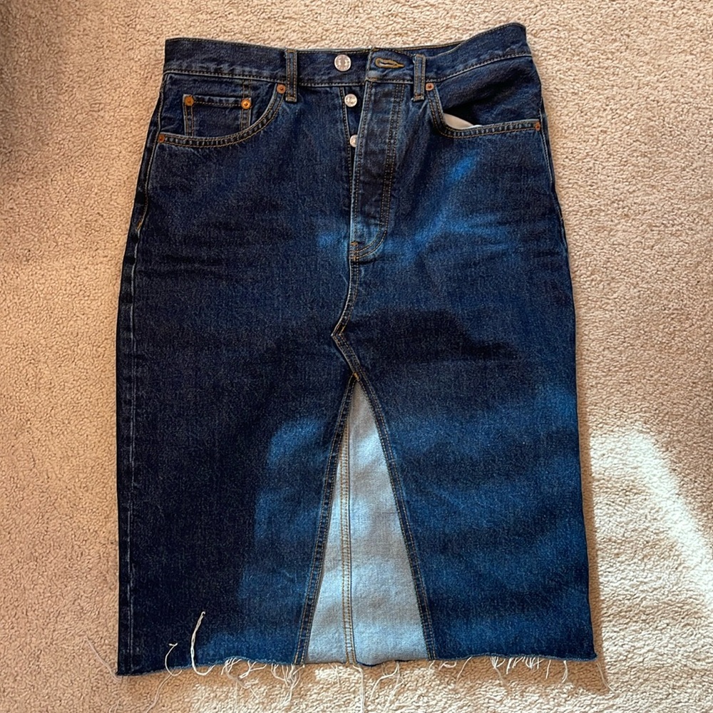 RE/DONE Midi denim skirt